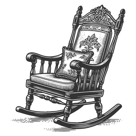Vintage Rocking Chair raster illustrationの写真素材