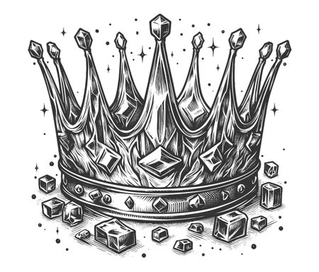 Ice crown with jewels vector illustrationのイラスト素材