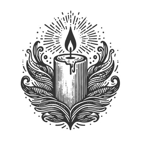 Handmade Candle Floral Decorative Elements vectorのイラスト素材