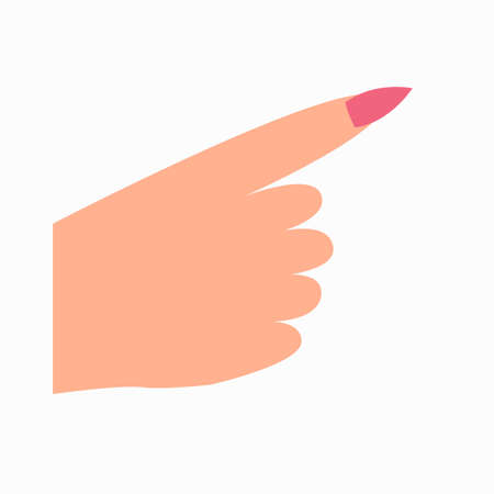 Vector illustration. Hand gesture showing number one. Simple doodle hand drawn style.のイラスト素材