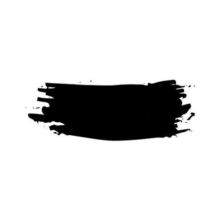 black paint, felt-tip pen strokes, brushes, lines, roughness. Black decoration elements for banner design, boxes, frames. Vector illustration.のイラスト素材