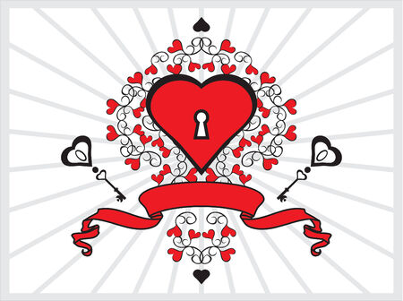 heart and keyのイラスト素材