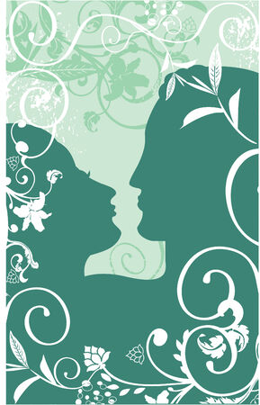   couple profile vector illustrationのイラスト素材