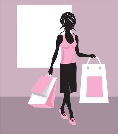 shopping, girlsのイラスト素材