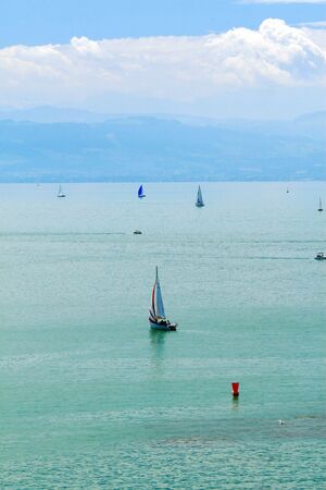 Boats on the Lake Constance, Germanyの写真素材