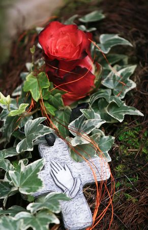  Rose and crossの写真素材