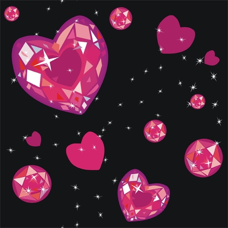Diamond heart, seamless patternのイラスト素材