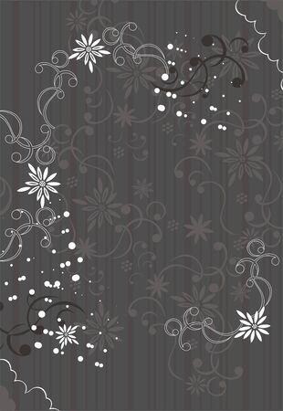 grey floral backgroundのイラスト素材