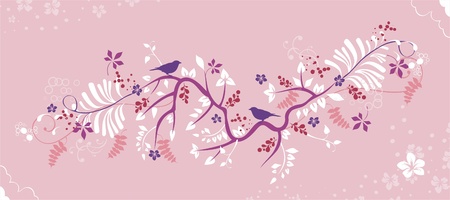 Ornate background with bird のイラスト素材