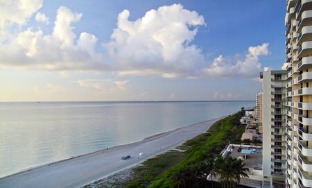 An early morning aerial view of Miami Beach の写真素材