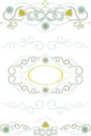 Set of elements and frames for decoration のイラスト素材