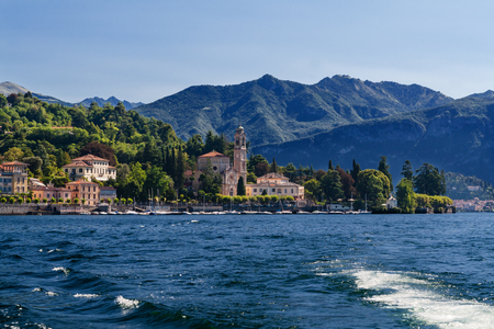 View of Varenna town  at lake Como Italy の写真素材