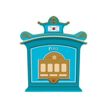 Vintage post box, vector illustrationのイラスト素材