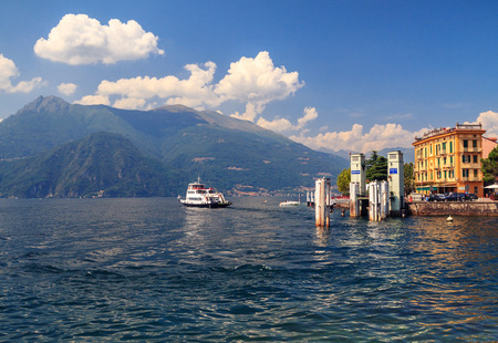 View of Varenna town at lake Como,  Italyの写真素材