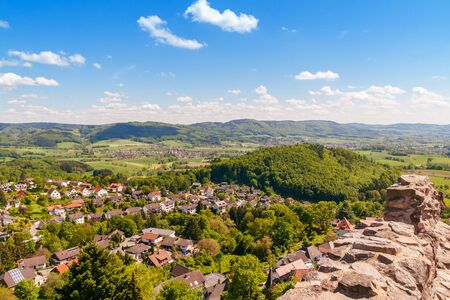 View of Spring landscape in Odenwald Germanyの写真素材