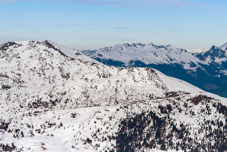 The Alps winter mountain landscapeの写真素材