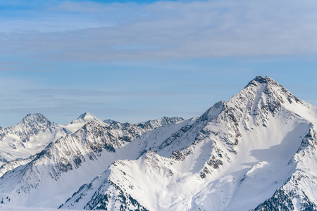 The Alps winter mountain landscapeの写真素材
