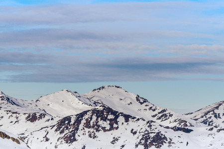 The Alps winter mountain landscapeの写真素材