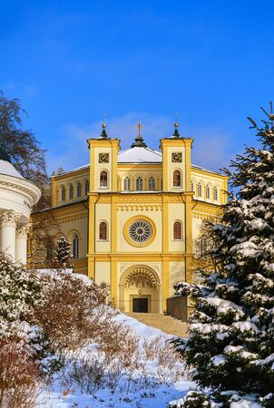 Church in spa resort Marianske Lazne, Czech Republicの写真素材