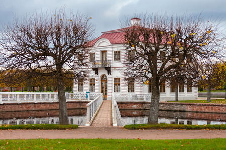 PETERHOF, RUSSIA - OCTOBER 16: View of the Marly Palace , October 16, 2016 in Peterhof, Russia. Former residence of the Russian monarchs.のeditorial素材