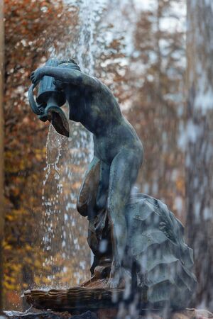 PETERHOF, RUSSIA - OCTOBER 16:  Lion cascade   in Peterhof, Russia, October 16, 2016 in Peterhof, Russia. Former residence of the Russian monarchs.のeditorial素材