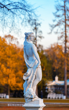 Statue in the park Tsarskoye Selo, Russiaの写真素材