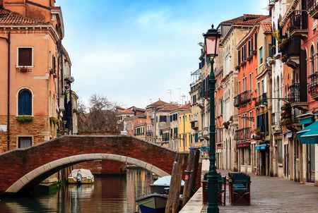 VENICE, ITALY - JANUARY 07, 2018: View on the Canal Cannaregio during winter days, Venice, Italyのeditorial素材