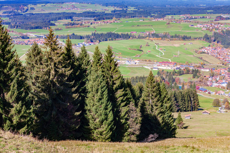 Beautiful panorama of the city in the Alpsの写真素材