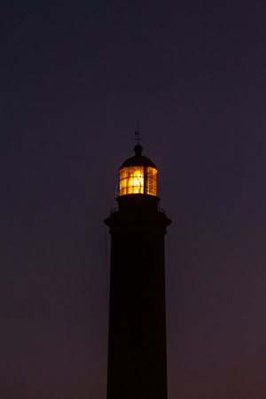 Maspalomas Lighthouse at sunset , Canary Islands, Spainの写真素材