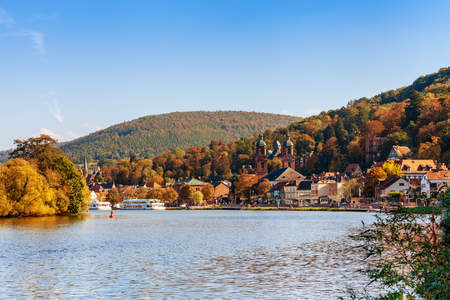 MILTENBERG, GERMANY - OCTOBER 21, 2018: Medieval german town Miltenberg on Main river, Lower Franconia, Bavaria, Germany.のeditorial素材