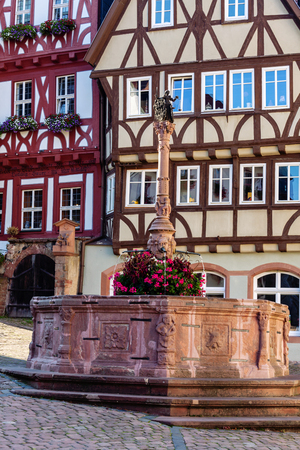 MILTENBERG, GERMANY - OCTOBER 21, 2018: Medieval german town Miltenberg on Main river, Lower Franconia, Bavaria, Germany.のeditorial素材