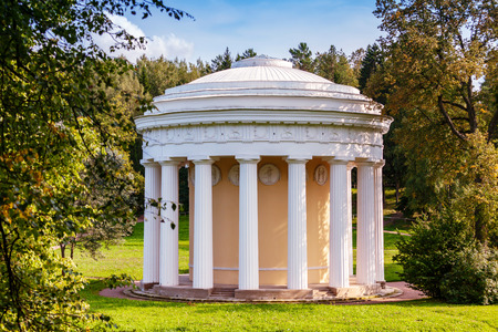 The Temple of Friendship pavilion in Pavlovsk park, Pavlovsk, St. Petersburg, Russiaの写真素材