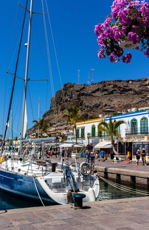PUERTO DE MOGAN, GRAN CANARIA, SPAIN - MARCH 19, 2019: Puerto de Mogan a small fishing port in Gran Canaria Spainのeditorial素材