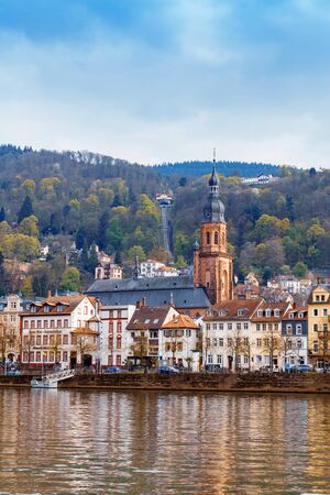 HEIDELBERG, GERMANY - APRIL 14, 2019: Romantic architecture of  old  town  Heidelberg, Germanyのeditorial素材