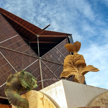 LAS PALMAS, SPAIN - SEPTEMBER 05: Auditorio Alfredo Kraus on September 05, 2019 in Las Palmas, Spain. An unique buildings in the capital of Gran Canaria.のeditorial素材