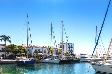 PUERTO DE MOGAN, GRAN CANARIA, SPAIN - SEPTEMBER 25, 2019: Puerto de Mogan a small fishing port in Gran Canaria Spainのeditorial素材