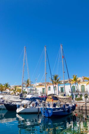 PUERTO DE MOGAN, GRAN CANARIA, SPAIN - SEPTEMBER 25, 2019: Puerto de Mogan a small fishing port in Gran Canaria Spainのeditorial素材
