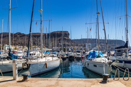 PUERTO DE MOGAN, GRAN CANARIA, SPAIN - SEPTEMBER 25, 2019: Puerto de Mogan a small fishing port in Gran Canaria Spainのeditorial素材