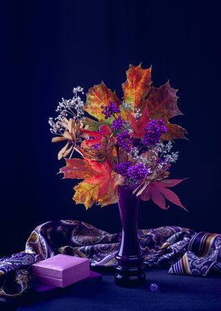 Still Life with Branches Of Beautyberry Bushの写真素材