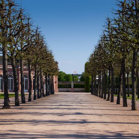 Schwetzingen, Germany - APRIL 19, 2019: Magnificent park with fountains in spring. Schwetzingen, Germanyのeditorial素材