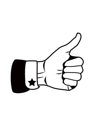 Hand showing symbol Like vector illustrationのイラスト素材