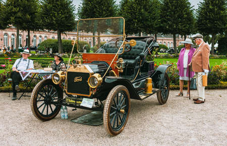 GERMANY, SCHWETZINGEN - SEPTEMBER 06, 2020: Classic car festival. Concours d'Elegance Automobile - CLASSIC-GALA in the Palace Garden of Schwetzingenのeditorial素材