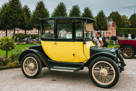 GERMANY, SCHWETZINGEN - SEPTEMBER 06, 2020: Classic car festival. Concours d'Elegance Automobile - CLASSIC-GALA in the Palace Garden of Schwetzingenのeditorial素材