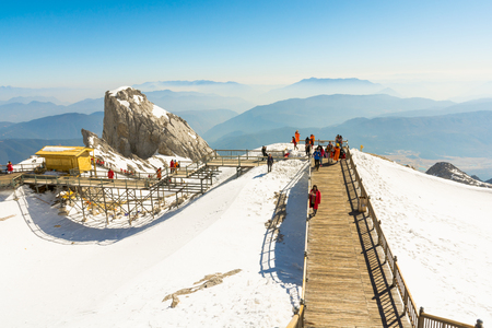 jade Dragon snow mountain Lijiang city, Yunnan China, march 12, 2015のeditorial素材