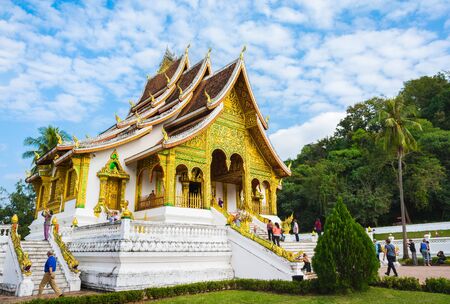 LUANG PRABANG, LAOS - DECEMBER 19, 2015: Luang Prabang museum and Haw Prabang on december 19, 2015 in Luang Prabang Laos.のeditorial素材