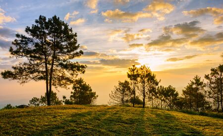 sunrise on the mountain peak.の写真素材