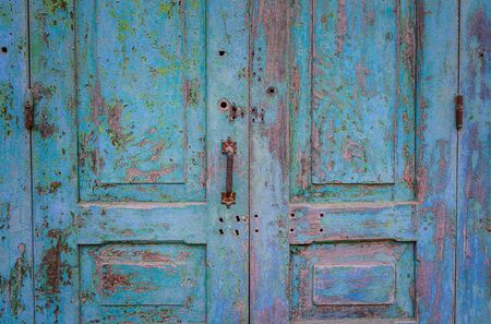old grunge wooden door panel.の写真素材