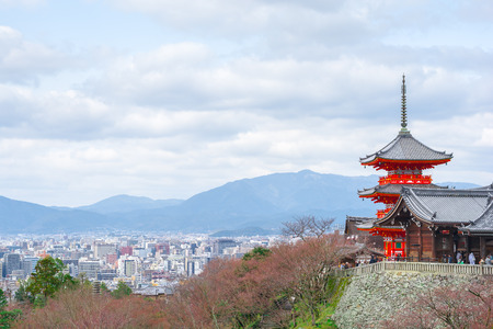 KYOTO, JAPAN - APRIL 1: Kiyomizu Temple in Kyoto,Japan on April 1, 2017.Kiyomizu Temple is an ancient buddhism temple in Kyotoのeditorial素材