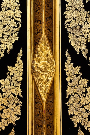 Temple Door, Bangkok, Thailand.のeditorial素材