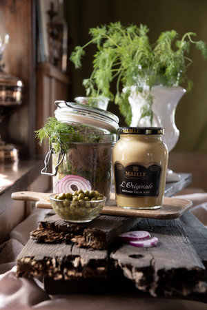 appetizer of herring with onions in mustardvinegar sauce As,Belgium,July 15,2022のeditorial素材